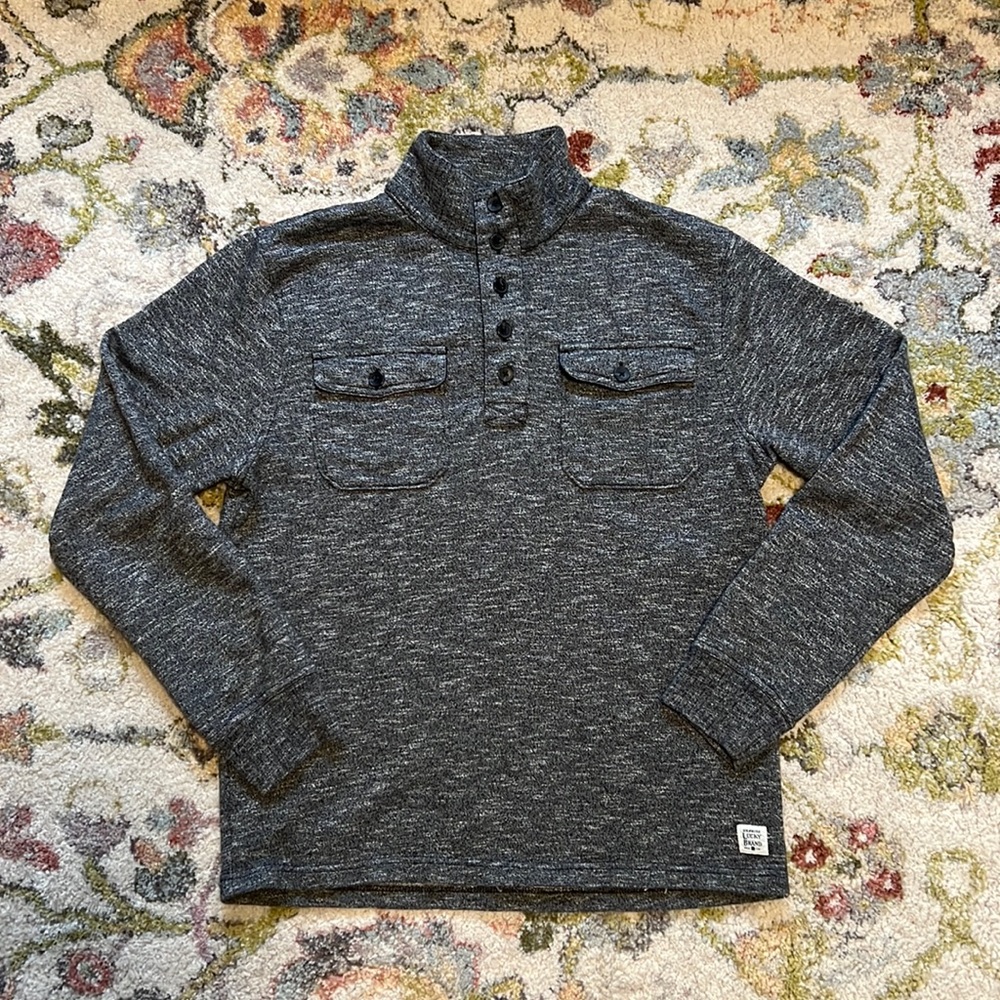 Men’s Lucky Brand 1/4 Button Pullover Medium